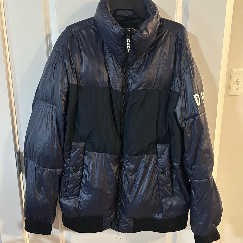 DKNY Midnight and Ebony Quilted Jacket